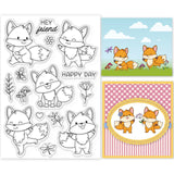 Globleland Fox, Plant, Butterfly Clear Silicone Stamp Seal for Card Making Decoration and DIY Scrapbooking