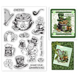 Globleland St. Patrick's Day, Blessings, Clover Clear Silicone Stamp Seal for Card Making Decoration and DIY Scrapbooking