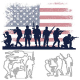 Globleland Soldiers, Army, Veterans Day Carbon Steel Cutting Dies Stencils, for DIY Scrapbooking/Photo Album, Decorative Embossing DIY Paper Card