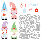 Globleland Gnome Elf, Doctor, Nurse Day Carbon Steel Cutting Dies Stencils, for DIY Scrapbooking/Photo Album, Decorative Embossing DIY Paper Card