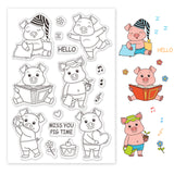 Globleland Cute Pig, Read, Sleep, Dance, Garden, Flower, Love Clear Silicone Stamp Seal for Card Making Decoration and DIY Scrapbooking