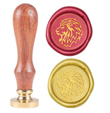 Lion Wood Handle Wax Seal Stamp