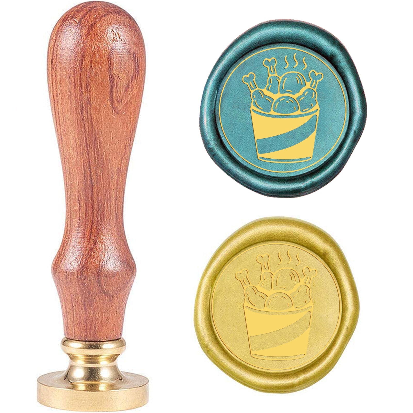 Fried Chicken Wood Handle Wax Seal Stamp