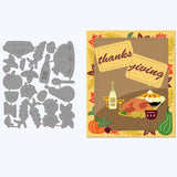 Globleland Thanksgiving Roast Chicken, Turkey Carbon Steel Cutting Dies Stencils, for DIY Scrapbooking/Photo Album, Decorative Embossing DIY Paper Card