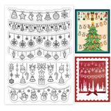 Globleland Christmas Tree, Stars, Socks, Snowman, Santa Claus, Banner Clear Silicone Stamp Seal for Card Making Decoration and DIY Scrapbooking
