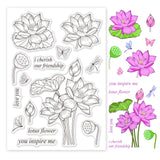 Globleland Lotus Clear Silicone Stamp Seal for Card Making Decoration and DIY Scrapbooking