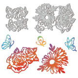 Globleland Flowers and Butterflies Carbon Steel Cutting Dies Stencils, for DIY Scrapbooking/Photo Album, Decorative Embossing DIY Paper Card