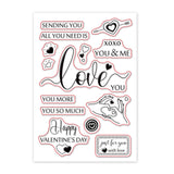GLOBLELAND Valentine's Day Silicone Stamp Seal for Card Making Decoration and DIY Scrapbooking, Valentine's Day Themed Pattern, Love Words