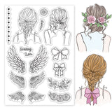 Girl Angel, Wing, Dress Up Clear Silicone Stamp Seal for Card Making Decoration and DIY Scrapbooking