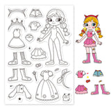 Globleland Girl, Clothes, Dress Up, Cartoon Clear Silicone Stamp Seal for Card Making Decoration and DIY Scrapbooking