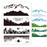 Globleland Mountains, Lake, Landscape Clear Silicone Stamp Seal for Card Making Decoration and DIY Scrapbooking