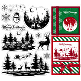 Globleland Custom PVC Plastic Clear Stamps, for DIY Scrapbooking, Photo Album Decorative, Cards Making, Christmas Themed Pattern, 160x110x3mm
