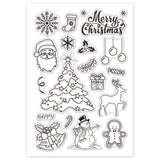 GLOBLELAND TPR Stamps, with Acrylic Board, for Imprinting Metal, Plastic, Wood, Leather, Mixed Patterns, Christmas Bell Pattern, 6-1/4x4-3/8 inches(16x11cm)