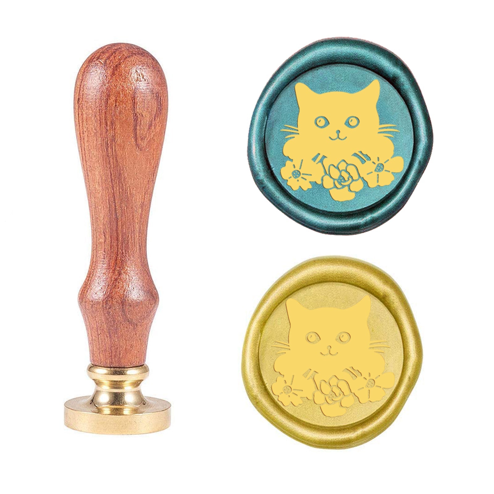 Cat Wood Handle Wax Seal Stamp