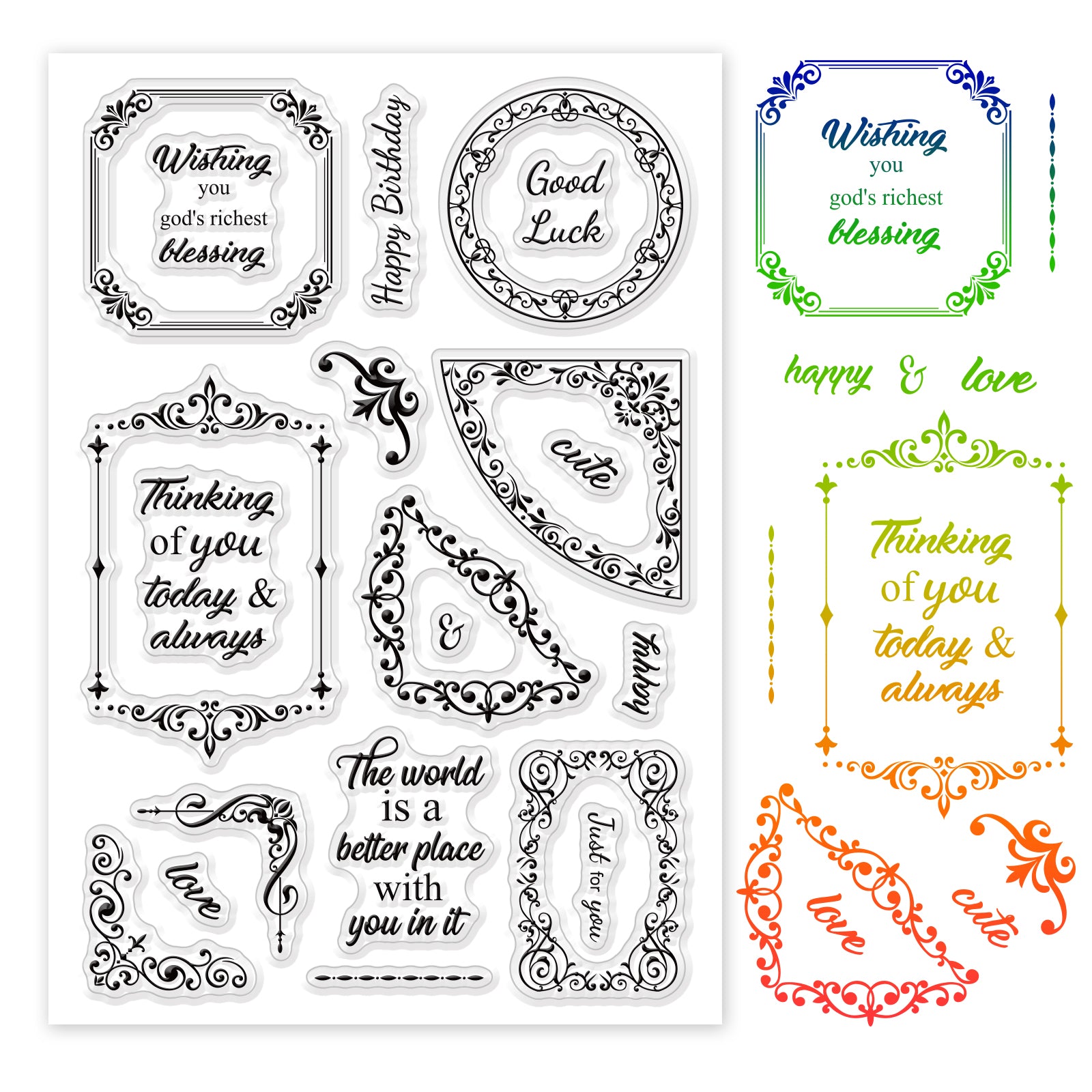 GLOBLELAND Greetings Silicone Stamp Seal for Card Making Decoration and DIY Scrapbooking