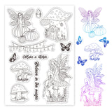 PVC Plastic Stamps, for DIY Scrapbooking, Photo Album Decorative, Cards Making, Stamp Sheets, Angel & Fairy Pattern, 16x11x0.3cm