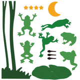 Globleland Frog, Tadpole, Lotus Leaf, Star, Moon, Tree Carbon Steel Cutting Dies Stencils, for DIY Scrapbooking/Photo Album, Decorative Embossing DIY Paper Card
