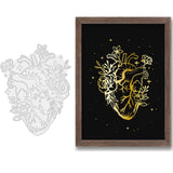 Globleland Floral Anatomical Heart, Heart Flower Hot Foil Plate, for DIY Scrapbooking, Photo Album Decorative, Cards Making, Stamp Sheets