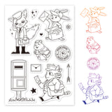 Globleland Animal, Envelope, Postman, Fox, Hamster, Rabbit, Cat Clear Silicone Stamp Seal for Card Making Decoration and DIY Scrapbooking