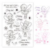 Clear Stamps Silicone Stamp Seal for Card Making Decoration and DIY Scrapbooking, Girl, Fairy Tale, Elf, Fairy, Winter, Snowflakes