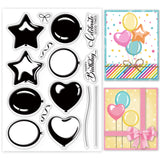 Globleland Layering Balloon Clear Silicone Stamp Seal for Card Making Decoration and DIY Scrapbooking