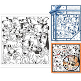 Globleland Puppy Background, Cute Funny Dog Clear Silicone Stamp Seal for Card Making Decoration and DIY Scrapbooking