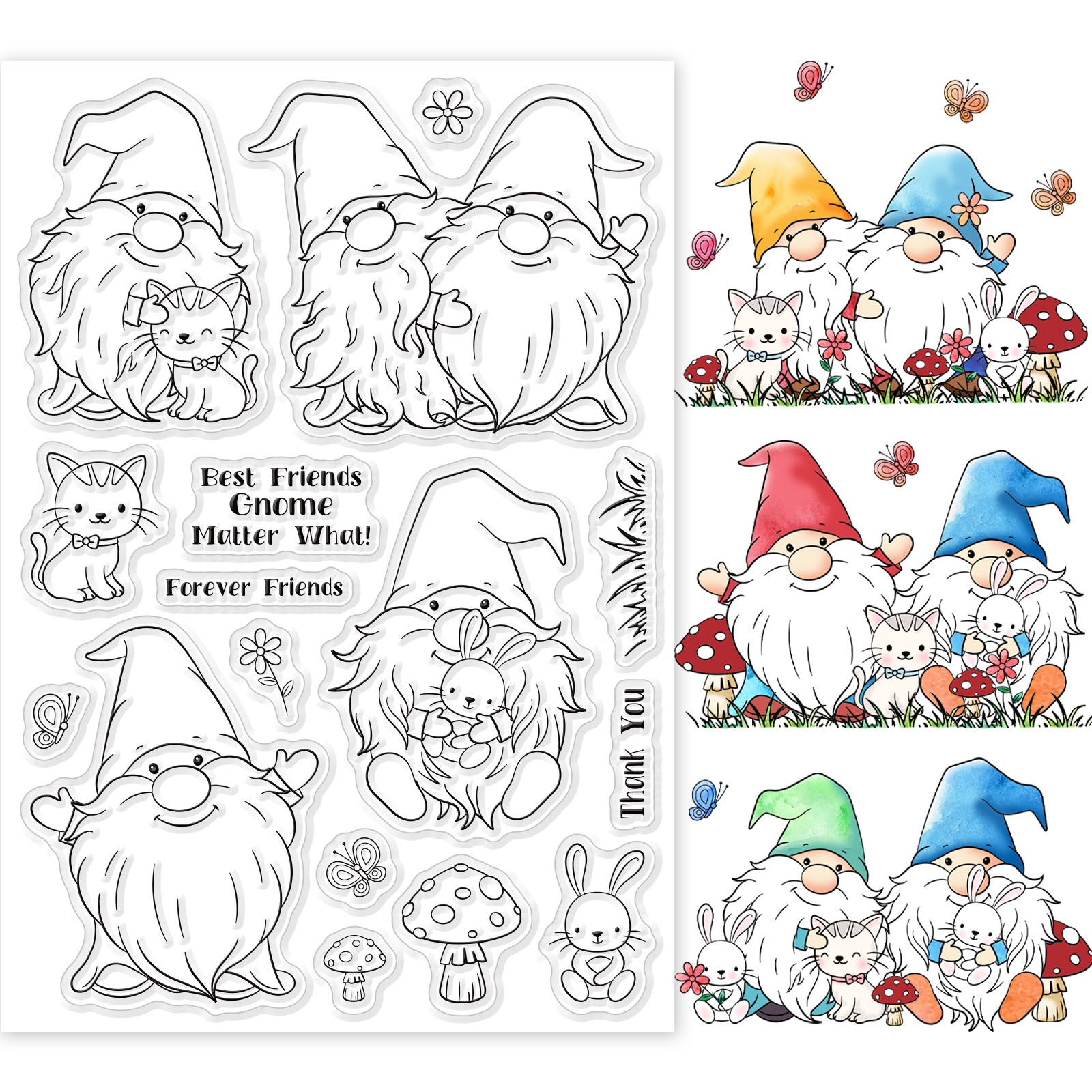 Wholesale GLOBLELAND Happy Lucky Love Clear Stamps Gnome Silicone