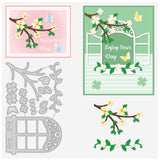 Globleland Flower, Dogwood, Flower Window, Butterfly Carbon Steel Cutting Dies Stencils, for DIY Scrapbooking/Photo Album, Decorative Embossing DIY Paper Card