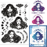 Globleland Witch, Fantasy Clear Silicone Stamp Seal for Card Making Decoration and DIY Scrapbooking