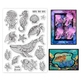 Globleland Sea Life, Whale, Turtle Clear Stamps Silicone Stamp Seal for Card Making Decoration and DIY Scrapbooking