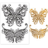 Globleland Retro Butterfly Clear Silicone Stamp Seal for Card Making Decoration and DIY Scrapbooking