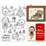 Globleland Otter, Christmas Clear Stamps Silicone Stamp Seal for Card Making Decoration and DIY Scrapbooking