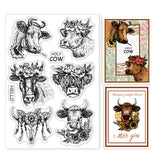 Globleland Cow Flower Animal Sunflower Clear Silicone Stamp Seal for Card Making Decoration and DIY Scrapbooking