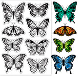 Globleland PVC Plastic Stamps, for DIY Scrapbooking, Photo Album Decorative, Cards Making, Stamp Sheets, Butterfly Pattern, 160x110x3mm