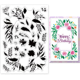 Globleland Flowers, Leaves, Frame, Background Clear Silicone Stamp Seal for Card Making Decoration and DIY Scrapbooking