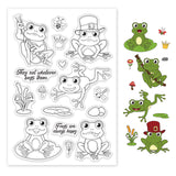 Globleland Frog, Crown, Reed, Bee, Mushroom, Lotus Leaf, Stone, Flower, Dragonfly Clear Silicone Stamp Seal for Card Making Decoration and DIY Scrapbooking