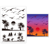 Silhouette, Seabirds, Landscape, Seaside Clear Silicone Stamp Seal for Card Making Decoration and DIY Scrapbooking