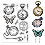Globleland Clock, Vintage, Pocket Watch Clear Stamps Silicone Stamp Seal for Card Making Decoration and DIY Scrapbooking