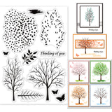 Globleland Tree Leaves Clear Silicone Stamp Seal for Card Making Decoration and DIY Scrapbooking