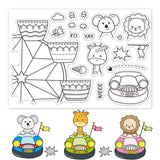 Globleland Ferris Wheel, Bumper Cars, Giraffe, Lion, Koala Clear Silicone Stamp Seal for Card Making Decoration and DIY Scrapbooking