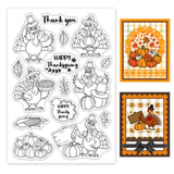 Globleland Fall, Thanksgiving, Turkey, Pumpkin, Corn, Leaf, Plant, Fall Greeting Clear Stamps Silicone Stamp Seal for Card Making Decoration and DIY Scrapbooking