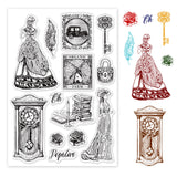 Vintage, Lady, Clock, Rose, Book, Feather, Key, Lock Clear Stamps Silicone Stamp Seal for Card Making Decoration and DIY Scrapbooking