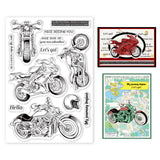 Globleland Motorcycle Travel Vehicle Blessings Clear Silicone Stamp Seal for Card Making Decoration and DIY Scrapbooking