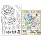 Globleland PVC Plastic Stamps, for DIY Scrapbooking, Photo Album Decorative, Cards Making, Stamp Sheets, Hydrangea Pattern, 160x110x3mm