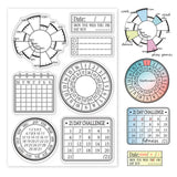 Globleland Date and Timetable, Time Pie Chart, Calendar Planner, 31 Day Calendar, 21 Day Challenge Clear Stamps Silicone Stamp Seal for Card Making Decoration and DIY Scrapbooking