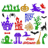 Globleland Halloween, Haunted House, Tree, Ghost, Witch, Bat Ribbon Carbon Steel Cutting Dies Stencils, for DIY Scrapbooking/Photo Album, Decorative Embossing DIY Paper Card