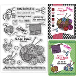 Globleland Yarn, Knitting, Scissors Clear Stamps Seal for Card Making Decoration and DIY Scrapbooking