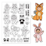Globleland All in Onesie Animal Clothes Clear Silicone Stamp Seal for Card Making Decoration and DIY Scrapbooking