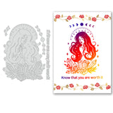 Globleland 4 Pieces Goddess, Celestial and Tarot Posters Hot Foil Plate, for DIY Scrapbooking, Photo Album Decorative, Cards Making, Stamp Sheets