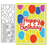 Globleland Balloons Background, Birthday Carbon Steel Cutting Dies Stencils, for DIY Scrapbooking/Photo Album, Decorative Embossing DIY Paper Card